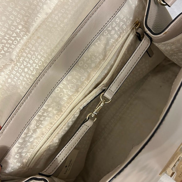 Kate Spade Laurel Magnolia Leather Purse Taupe Beige Classic - Picture 7 of 11